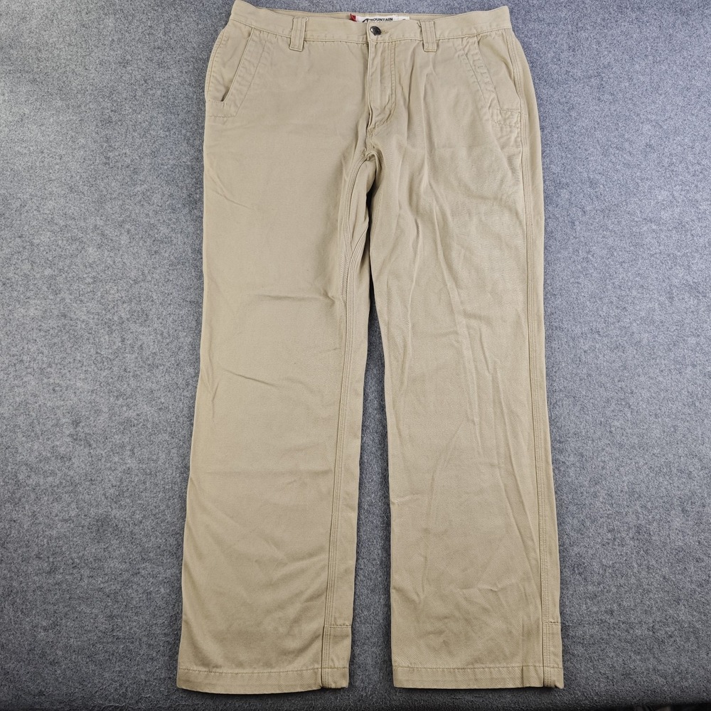Mountain Khakis Pants Mens 36x30 Broadway Fit Tan Khaki Flat Front 100% Cotton